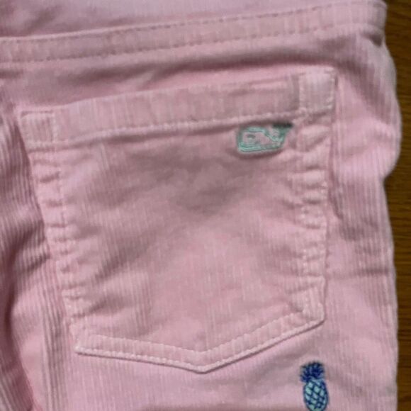 Girl's Vineyard Vines Pink Corduroy Pants w/ Blue Embroidered Pineapples - Sz 8 - Picture 5 of 5